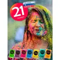 Краска Холи (HOLI LIKE) 21 шт в наборе, 7 цветов в ассортименте для фестивалей, праздников и детских дней рождения