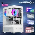 Корпус Invader Q4S + 3 ARGB вентилятора + закаленное стекло, Micro-ATX, Mini-ITX