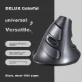 Вертикальная мышь DeLUX M618G DB Ergonomic, Wireless Bluetooth, Black And Gray