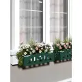 Ящик для цветов, балконный ящик, кашпо Тироль, 70 см, темно-зеленый, 1 шт, оцинкованная сталь