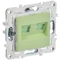 SKANDY Розетка компьютерная двойная RJ45 кат.5E SK-K03G мятный IEK IEK SK-K20-1-K06