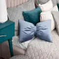 Декоративная подушка на диван и кресло BOGACHO мягкий Бант из велюра