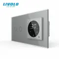Двухклавишный сенсорный выключатель Livolo с терморегулятором (2-0)