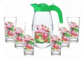 Н-р для воды 7 пр. (кувшин + 6 стаканов) Фламинго в тропиках Декостек 1607/6-Д