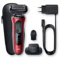 Бритва мужская аккумуляторная Braun 61-R1200S для лица и головы, 24000 движений, плавающие лезвия, сухое и влажное бритье, насадка-триммер, 50 минут работы, чехол