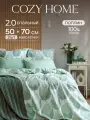 КПБ 2.0 поплин Cozy Home (50х70) рис. 40067-1/31117-4 Модико (зеленые листья)