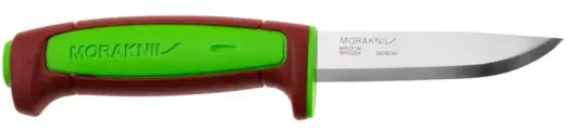 Нож MoraKNIV Basic 511 лимитированный 2024 углеродистая сталь, пласт. ручка (терракотовая) зеленая вставка 14281