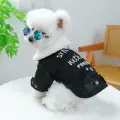 Куртка BoomBoomShop косуха черная, эко кожа, утеплённая, для кошек и собак, демисезон M