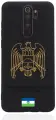 Черный силиконовый чехол для Xiaomi Redmi Note 8 Pro Золотой Герб Кабардино-Балкарской Республики
