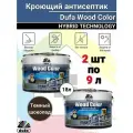 Кроющий антисептик Dufa Wood Color тёмный шоколад-1 18л (9л-2шт)
