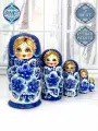 Матрешка деревянная детская развивающая игрушка традиционная 5 мест 15 см Орнамент