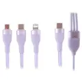 Кабель для быстрой зарядки Baseus One-for-Three, Type-C to microUSB 18W/Lightning 20W/Type-C 100W, 1.5m, Пурпурный, CASS030205