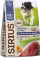 Сухой корм для собак средних пород SIRIUS, индейка и утка с овощами 2 кг