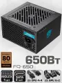 Блок питания для ПК 650W PowerCool FQ-650 Черный 120 мм 20+4pin 2*4+4pin(CPU) 2*6+2pin(PCI-E) 3*SATA 1*MOLEX