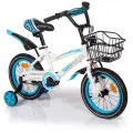 Велосипед детский с тренировочными колесами Mobile Kid Slender, 14 дюймов, бело-голубой