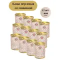 Консервы велес Каша перловая со свининой ГОСТ, 12 шт. по 340 гр. Консервы мясные. Тушенка.