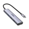 Хаб (разветвитель) Ugreen USB-C - HDMI, 1xUSB3.0 A, 2xUSB2.0 A, PD Power Converter, серебристый (15495)
