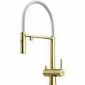 Смеситель для кухни Sancos Imola с гибким изливом и краном под фильтр для питьевой воды, брашированное золото SC4010BG