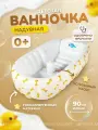 Ванночка для купания новорожденных надувная Bombitto KIDS 90x55x30 с жирафом