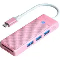 Разветвитель USB Orico PAPW3AT-C3-015, розовый
