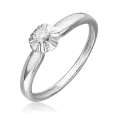 Кольцо PLATINA, белое золото, 585 проба, бриллиант, размер 18