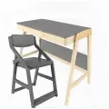 Детский растущий стол Вуди и стул Робин Wood (Комбо Серый/Серый)