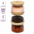 Банка для хранения сыпучих продуктов 3 шт по 500 мл Elan Gallery Crystal glass, с крышками с уплотнителем, набор