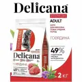 DELICANA Сухой корм для собак средних пород с говядиной, 2 кг