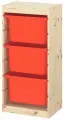 Стеллаж труфаст деревянный 44х30х91 с контейнерами, оранжевый (3), Profi&Hоbby