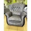 Кресло для отдыха Фаворит цвет-серый микровелюр бархатистый