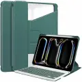 Чехол для iPad Pro 13 (2024) с клавиатурой темно-зеленый
