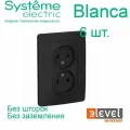 Systeme Electric Blanca внутренняя Антрацит Розетка 2-ая б/з без шторок, 16А, 250В, BLNRS000026