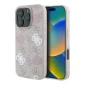 Guess чехол для iPhone 16 Pro Max, PU-кожа 4G Colored Peony розовый (MagSafe)