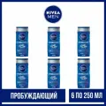 Комплект 6 шт, Гель для душа Nivea Men Пробуждающий, 6 шт. по 250 мл.