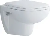 Унитаз подвесной Duravit D-code 45700900A1 с микролифтом, безободковый, овальный, без бачка, фарфоровый, антивсплеск, белый