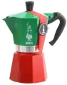 Гейзерная кофеварка Bialetti Moka Express Italia collection 5323, 270 мл, 270 мл, зеленый/красный