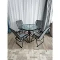 Стол садовый столешница из закаленного стекла круглый D-80 см, h-70 см
