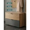 Обувница в прихожую закрытая узкая Марсель, крафт/графит, 70х35х45 см, Семья Мебелони