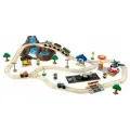 Детская деревянная железная дорога Горная вершина, 61 элемент в контейнере 17826_KE