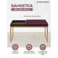 Банкетка золотая, 850х400х450 ALBA BOX, подушка Marsala, BrownBox