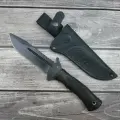 Нож Тайфун, сталь У8, рукоять эластрон, ножны из натуральной кожи, Мастерская семина