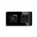 Сенсорный Wi-Fi терморегулятор/термостат, с розеткой EU, рамка 157х86мм стекло 2.5D, цвет черный