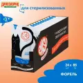 Корм влажный полнорационный для взрослых стерилизованных кошек ENSO, кусочки в соусе с форелью, пауч 24 шт х 85 гр