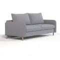 Прямой диван Manons Maison Мальта, раскладной механизм Еврокнижка (Тик-так), Велюр серый, 215х106х90 см