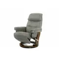 Кресло реклайнер FALTO Rio (встроенная подножка, искусственный нубук, серый)