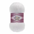 Пряжа Alize Cotton Gold 55 белый (100г/330м, упаковка 5 мотков)