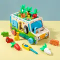 Развивающие блоки Pull Radish Matching Farm Intelligence Car Toy, деревянные, многофункциональные