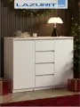 Комод для одежды большой Lazurit Sven с ящиками и полками белый в прихожую спальню высокий под телевизор 120,6х50,4х91,5