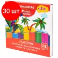 Комплект 30 шт, Пластилин классический BRAUBERG магия цвета NEW, 12 цветов, 240 г, стек, высшее качество, 106426