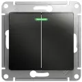 Выключатель Glossa 6шт 10А IP20 двухклавишный с подсветкой Systeme Electric/Schneider Electric механизм скрытая установка антрацит GSL000748